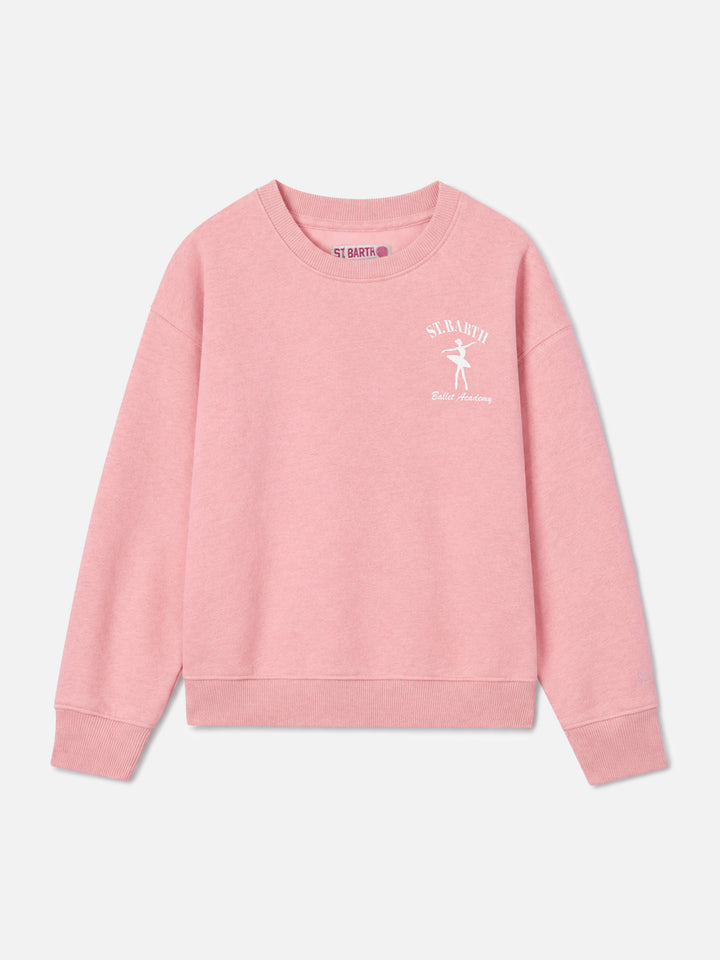 Felpa girocollo Briony rosa con stampa St. Barth Ballet Academy