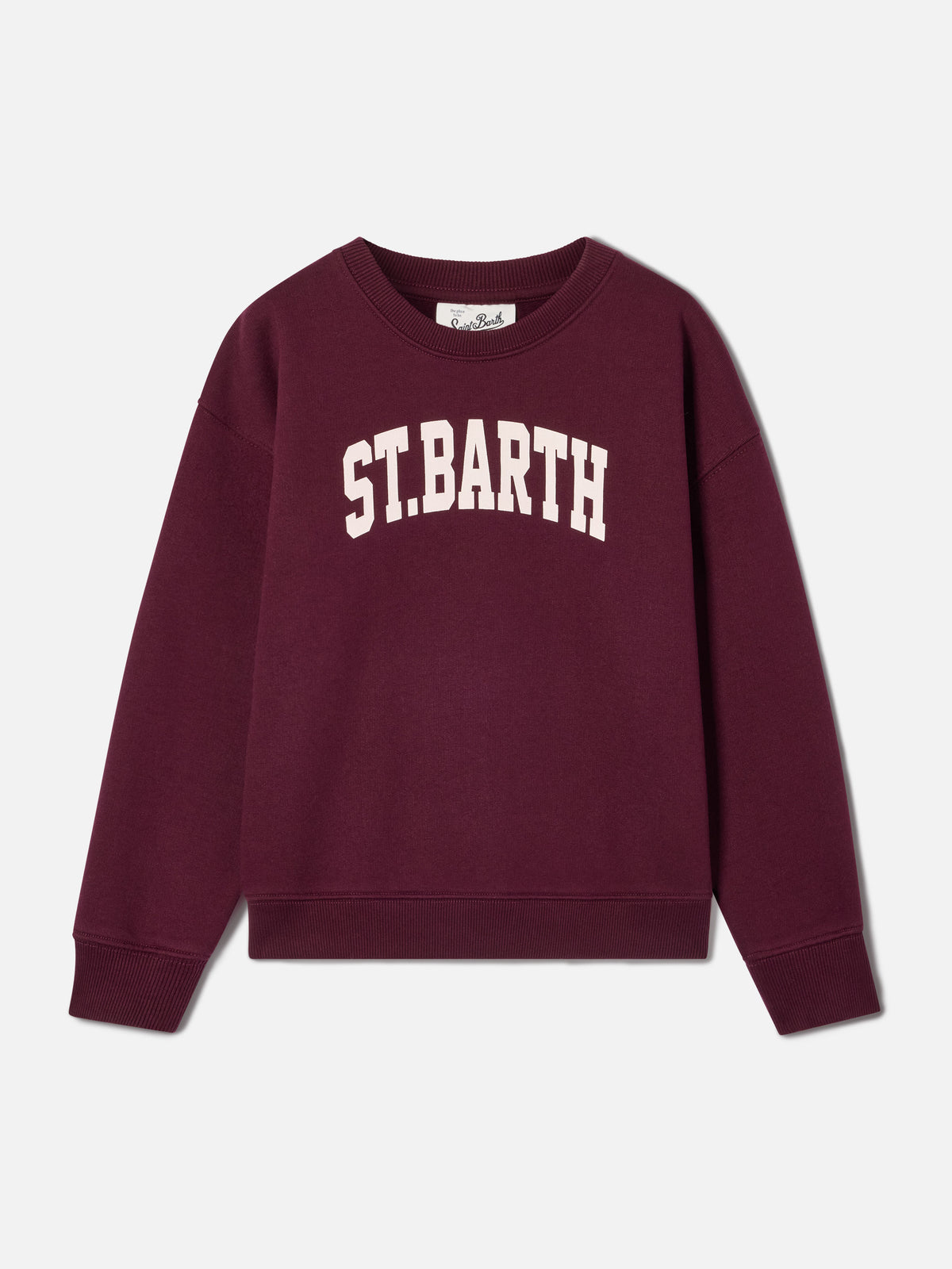 Bordeauxfarbenes Sweatshirt aus Baumwollmischung Briony mit St. Barth-Print 