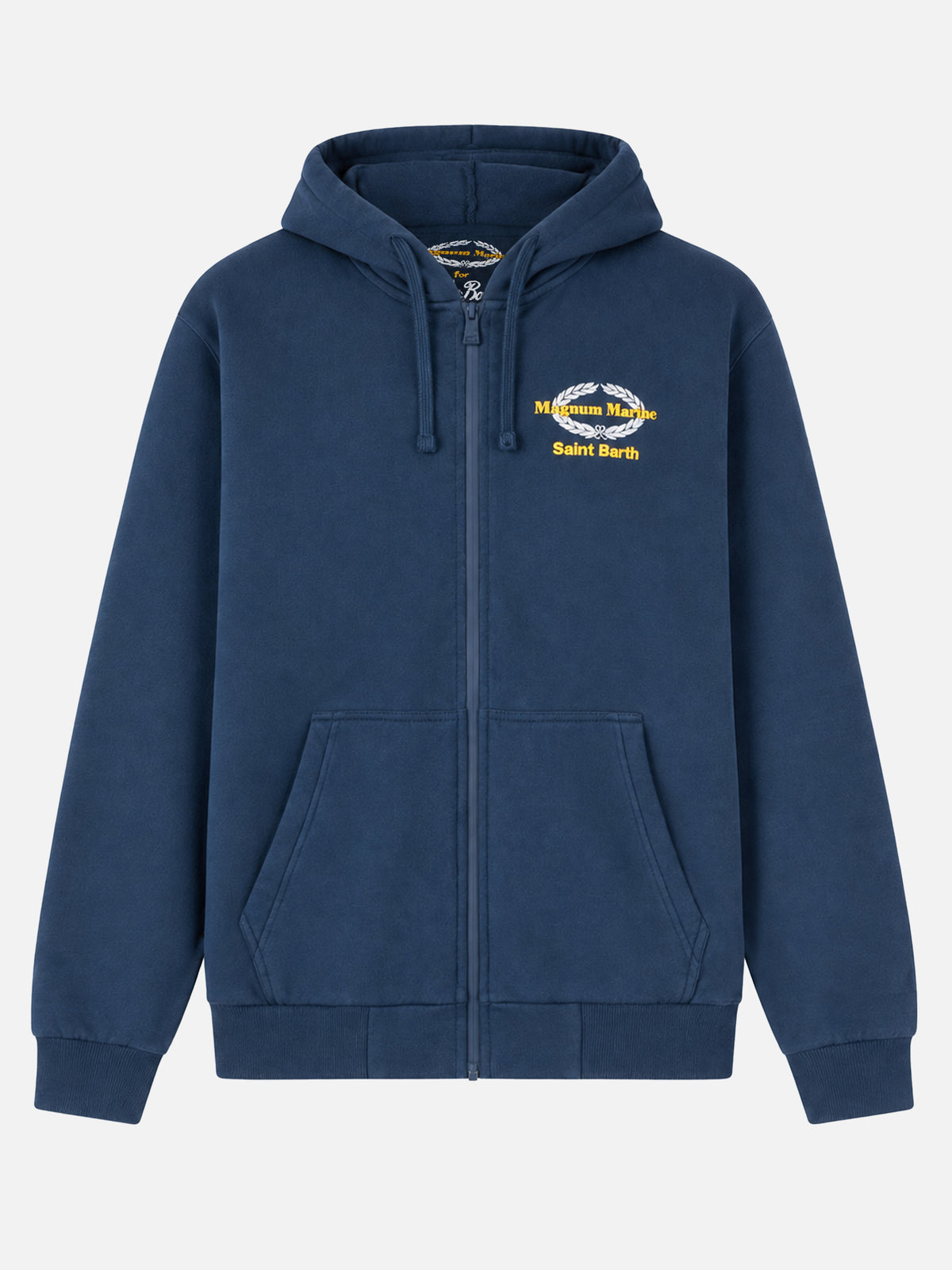 Blauer Hoodie aus Baumwolle mit Magnum Marine Saint Barth-Stickerei | MAGNUM MARINE SPECIAL EDITION 