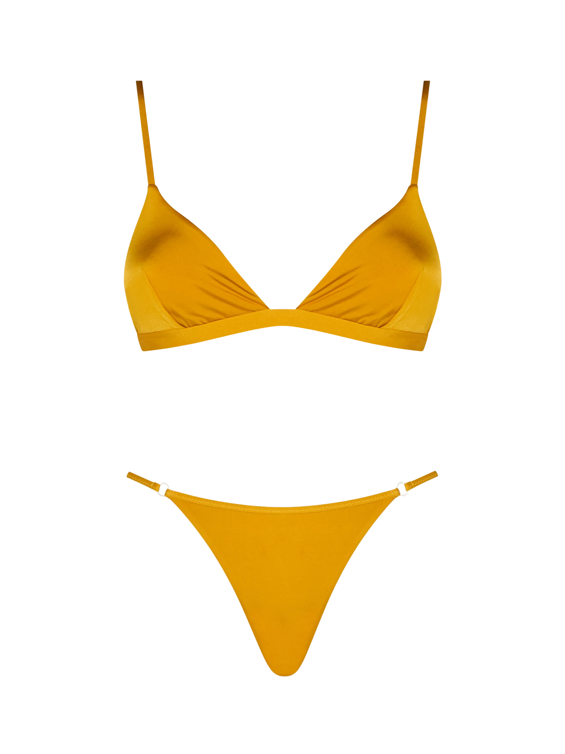 Woman ochre yellow triangle bikini Brooke Jodene - MC2 Saint Barth
