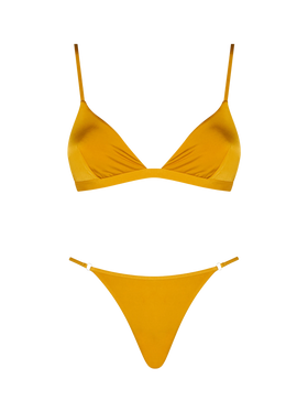 Woman ochre yellow triangle bikini Brooke Jodene - MC2 Saint Barth