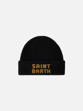 Gorro beanie negro Berry con parche del logo 