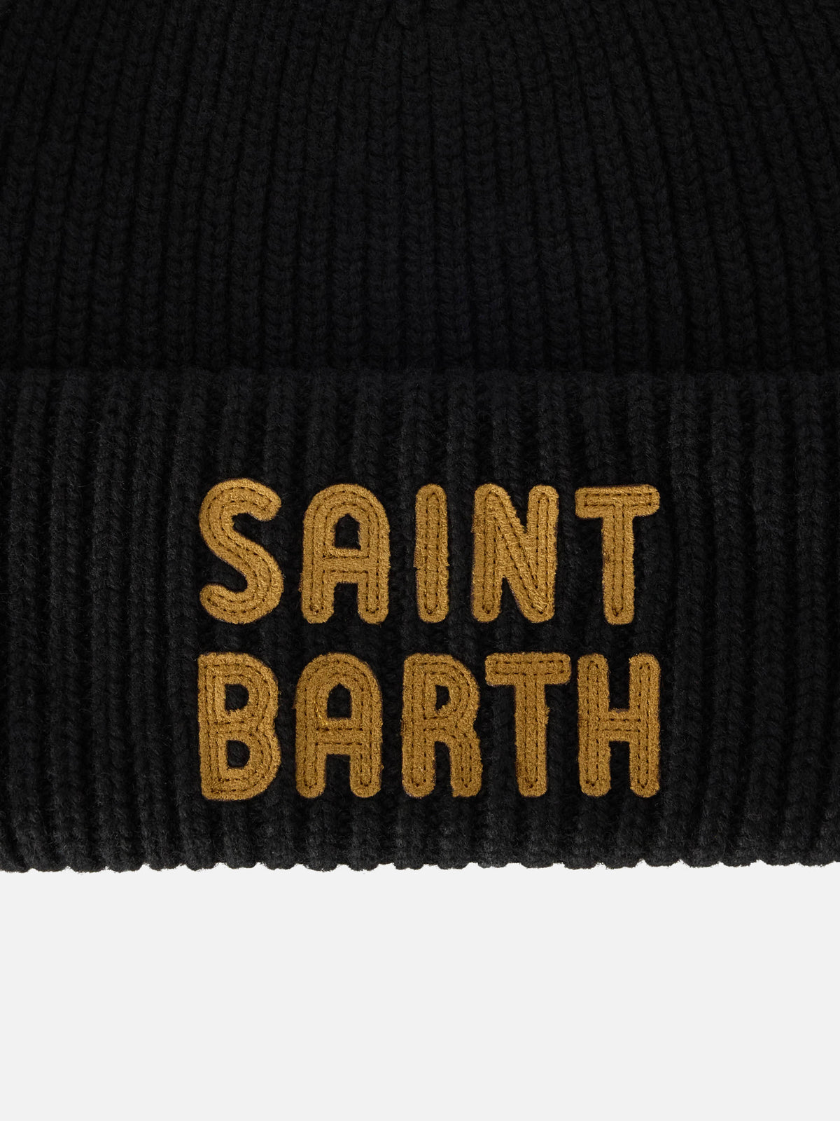 Gorro beanie negro Berry con parche del logo 