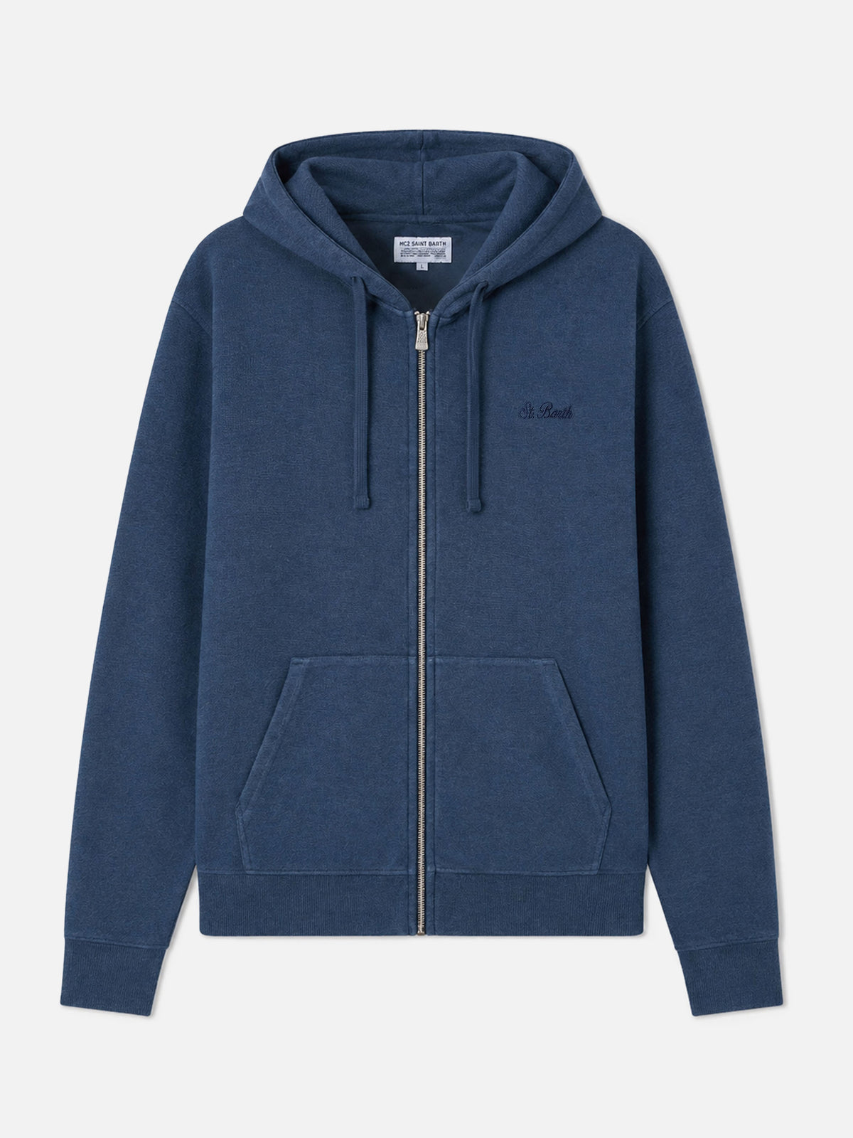 Blaue Baumwoll-Kapuzenjacke mit Reißverschluss Barrett 