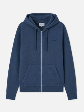 Blaue Baumwoll-Kapuzenjacke mit Reißverschluss Barrett 