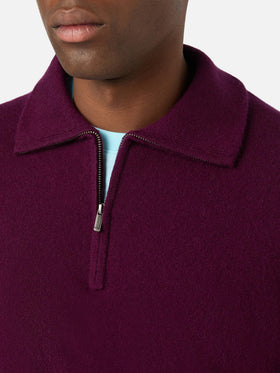 Pull en cachemire demi-zip Burgundy Buck 