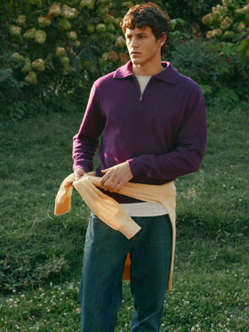 Pull en cachemire demi-zip Burgundy Buck 