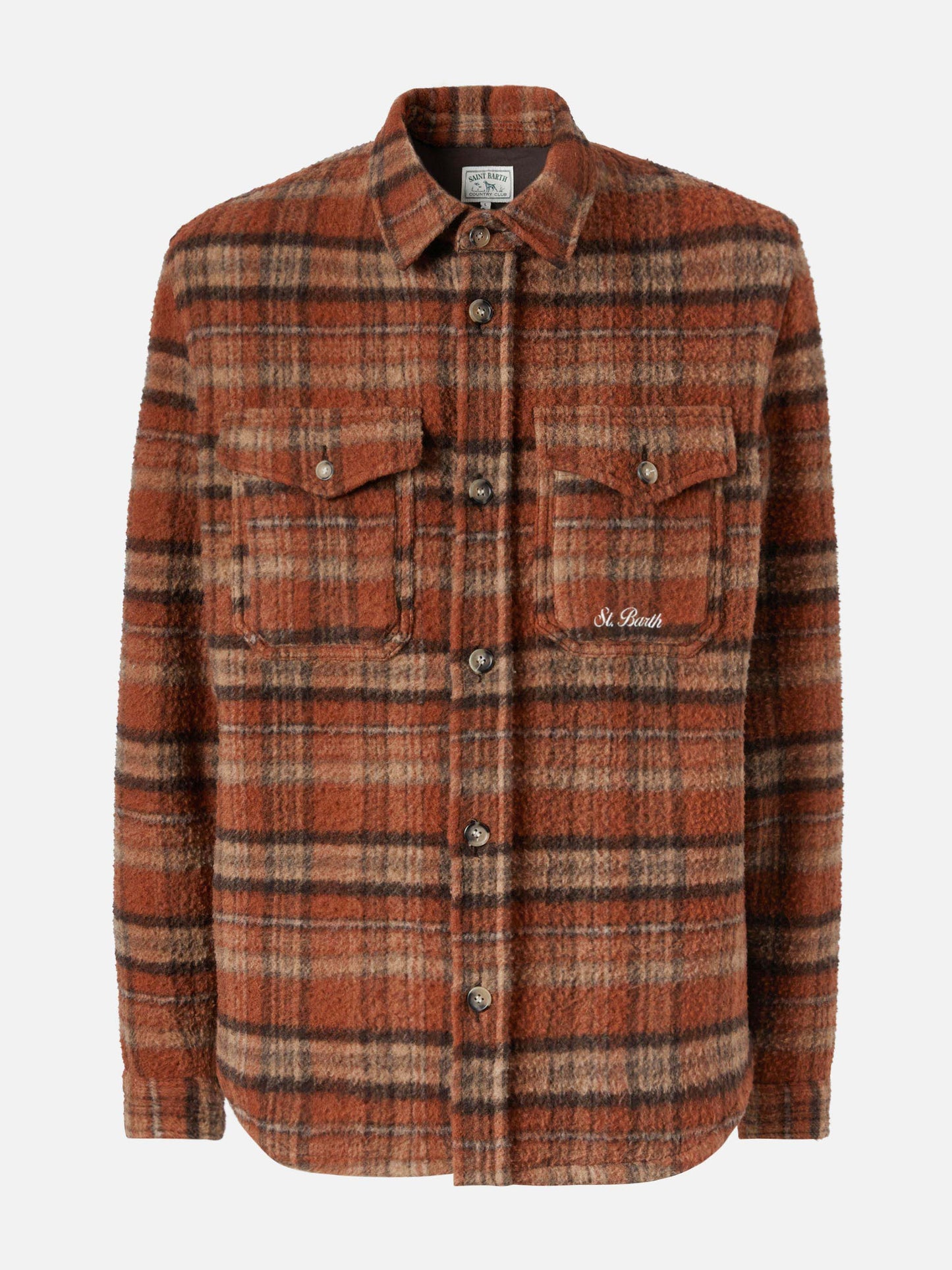 Camicia Burton in casentino marrone con tasche