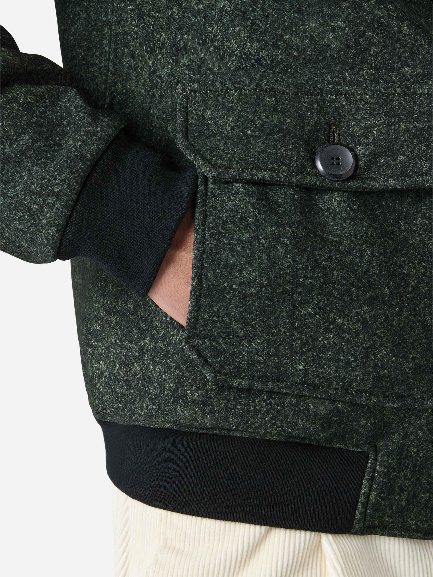 Thermojacke Byron mit meliert-grauem Wollmuster