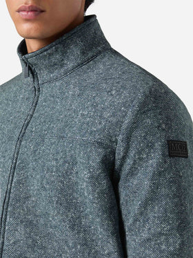 Thermo jacket Byron with melange blue wooly print