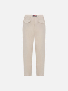 Off-white linen pants Calais with drawstring - MC2 Saint Barth