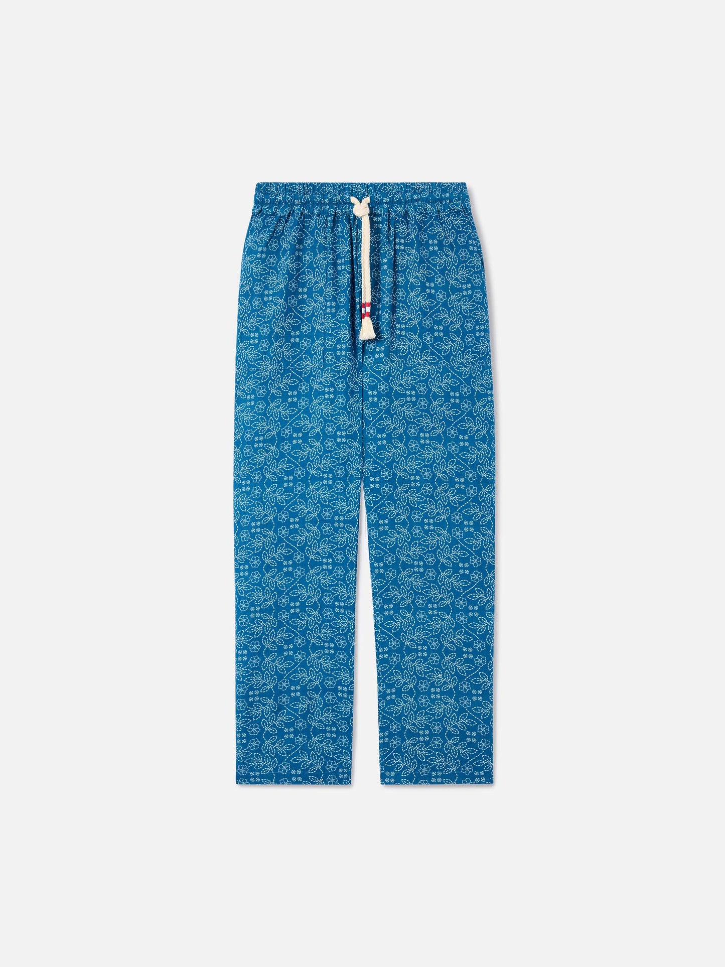 Calais blue sashiko linen pants