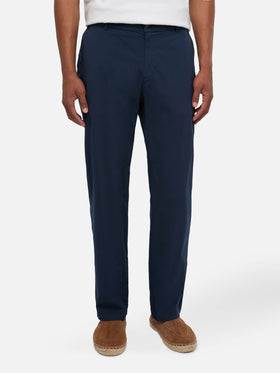 Marineblaue Baumwollhose Calais mit Kordelzug