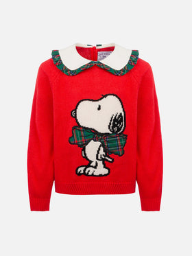 Girl red sweater Calia with Snoopy patch | SNOOPY PEANUTS SPECIAL EDITION - MC2 Saint Barth