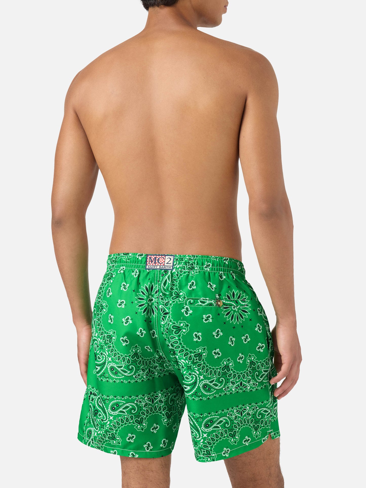 Bañador tipo shorts Caprese con bandana verde 