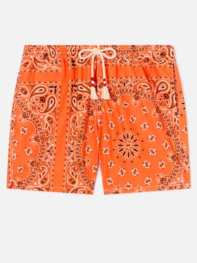 Caprese orangefarbene Bandana-Badeshorts 
