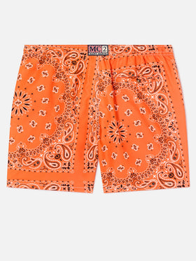 Caprese orangefarbene Bandana-Badeshorts 