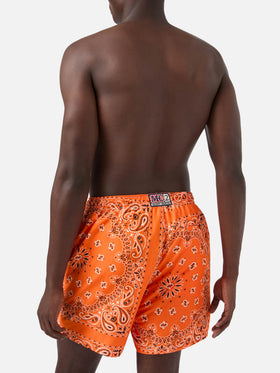 Orange bandana Caprese swim shorts