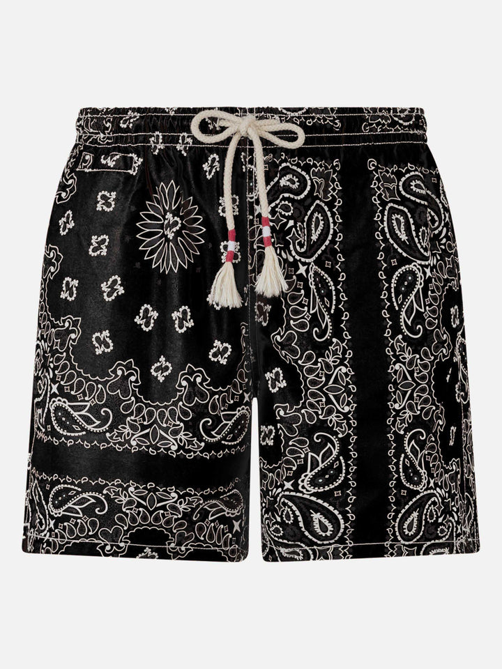 Man swim shorts with black bandanna print - MC2 Saint Barth