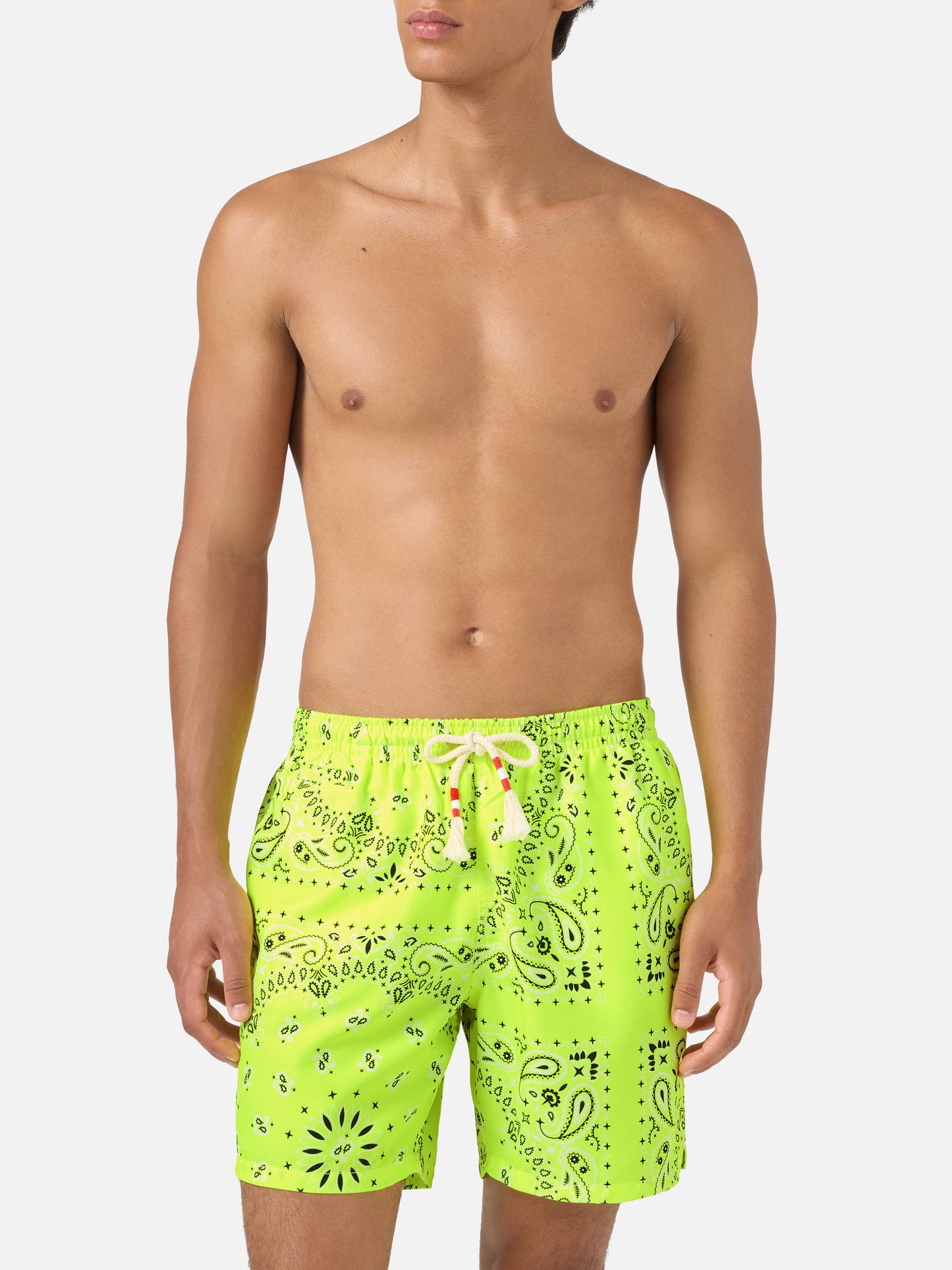 Short de bain Caprese bandana jaune fluo 