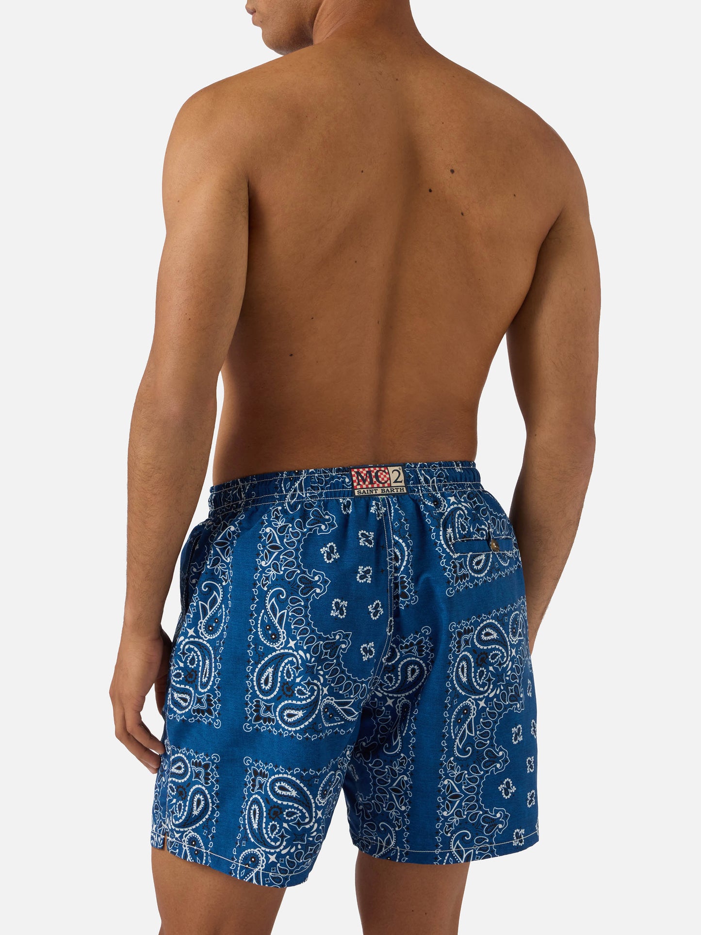Bañador tipo shorts Caprese con estampado bandana azul marino 