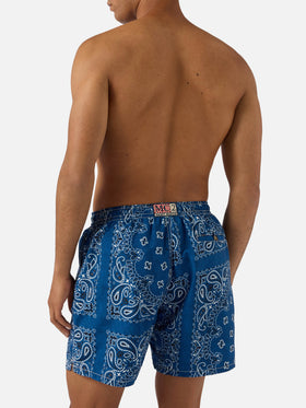 Bañador tipo shorts Caprese con estampado bandana azul marino 