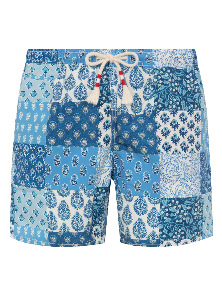 Mid-length swim-shorts Caprese with floral patch print - MC2 Saint Barth
