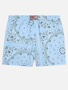 Short de bain Caprese avec imprimé bandana bleu clair 
