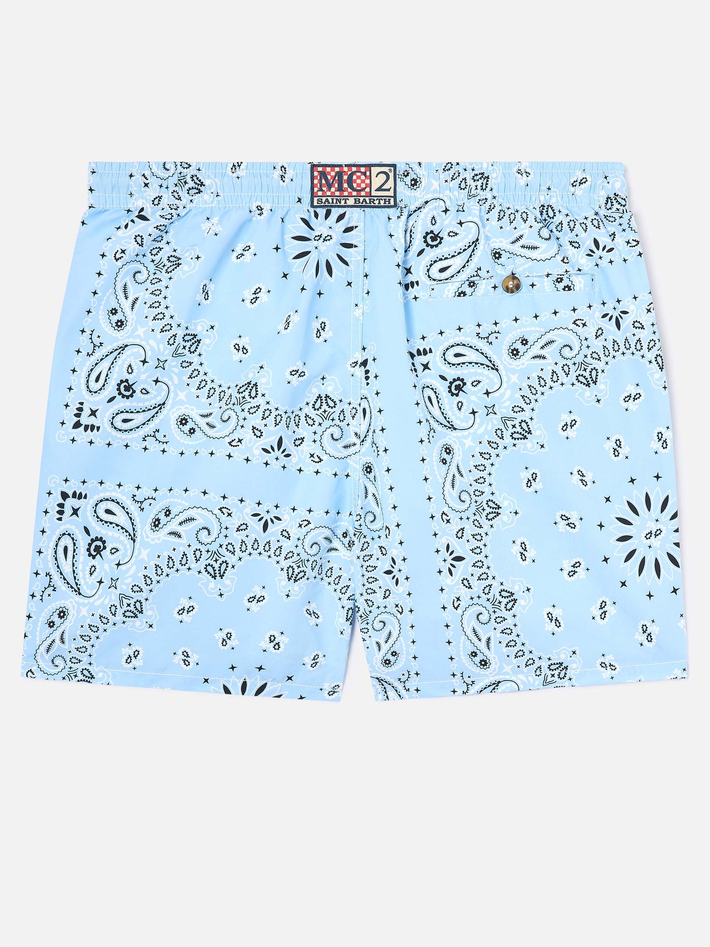 Caprese swim shorts with light blue bandana print