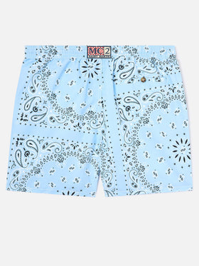 Caprese swim shorts with light blue bandana print