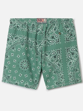 Caprese swim shorts with military green bandana print