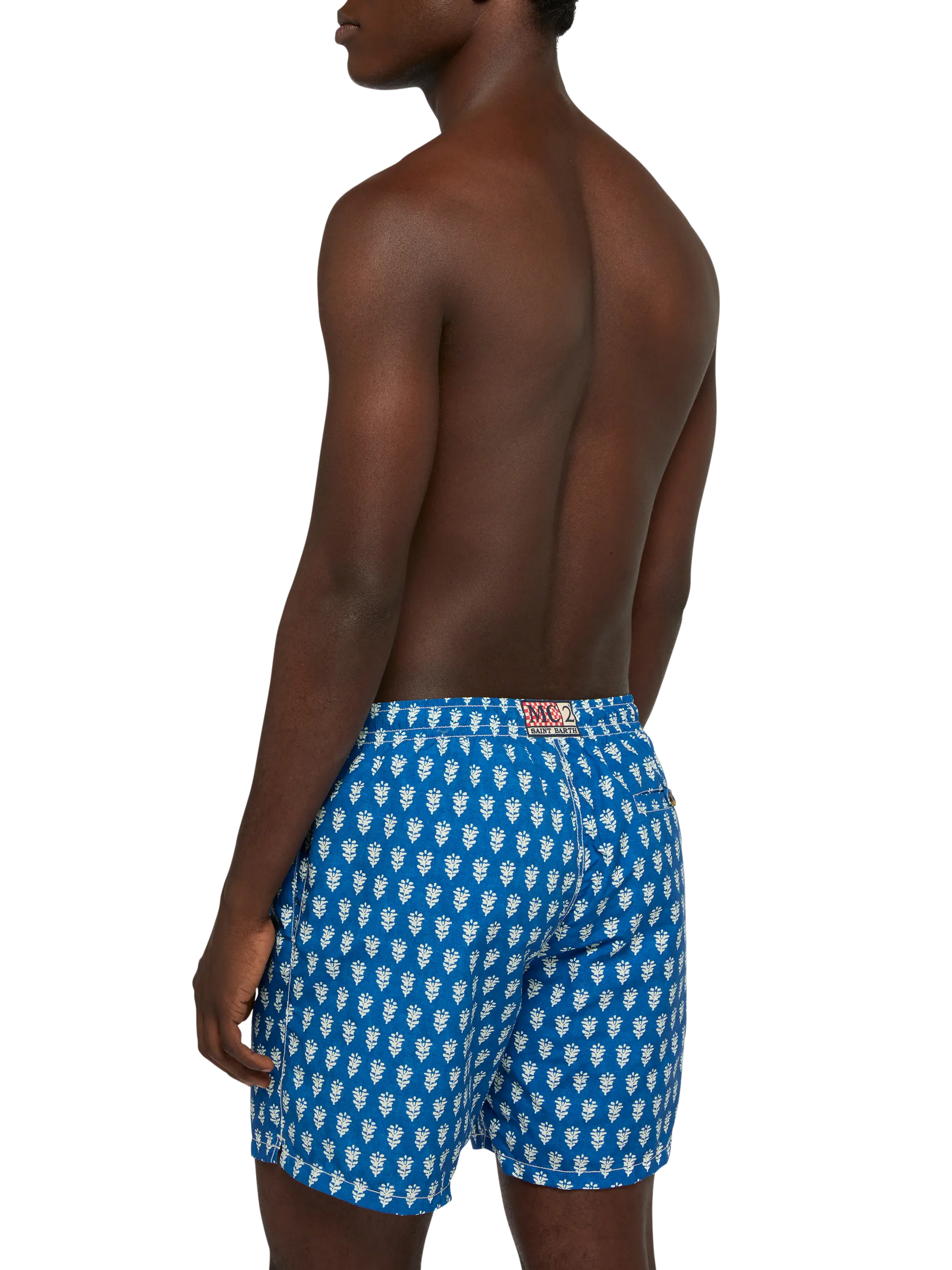 Mid-length swim-shorts Caprese with flower print - MC2 Saint Barth