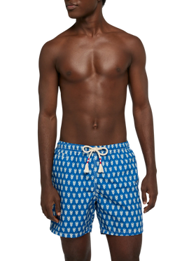 Mid-length swim-shorts Caprese with flower print - MC2 Saint Barth