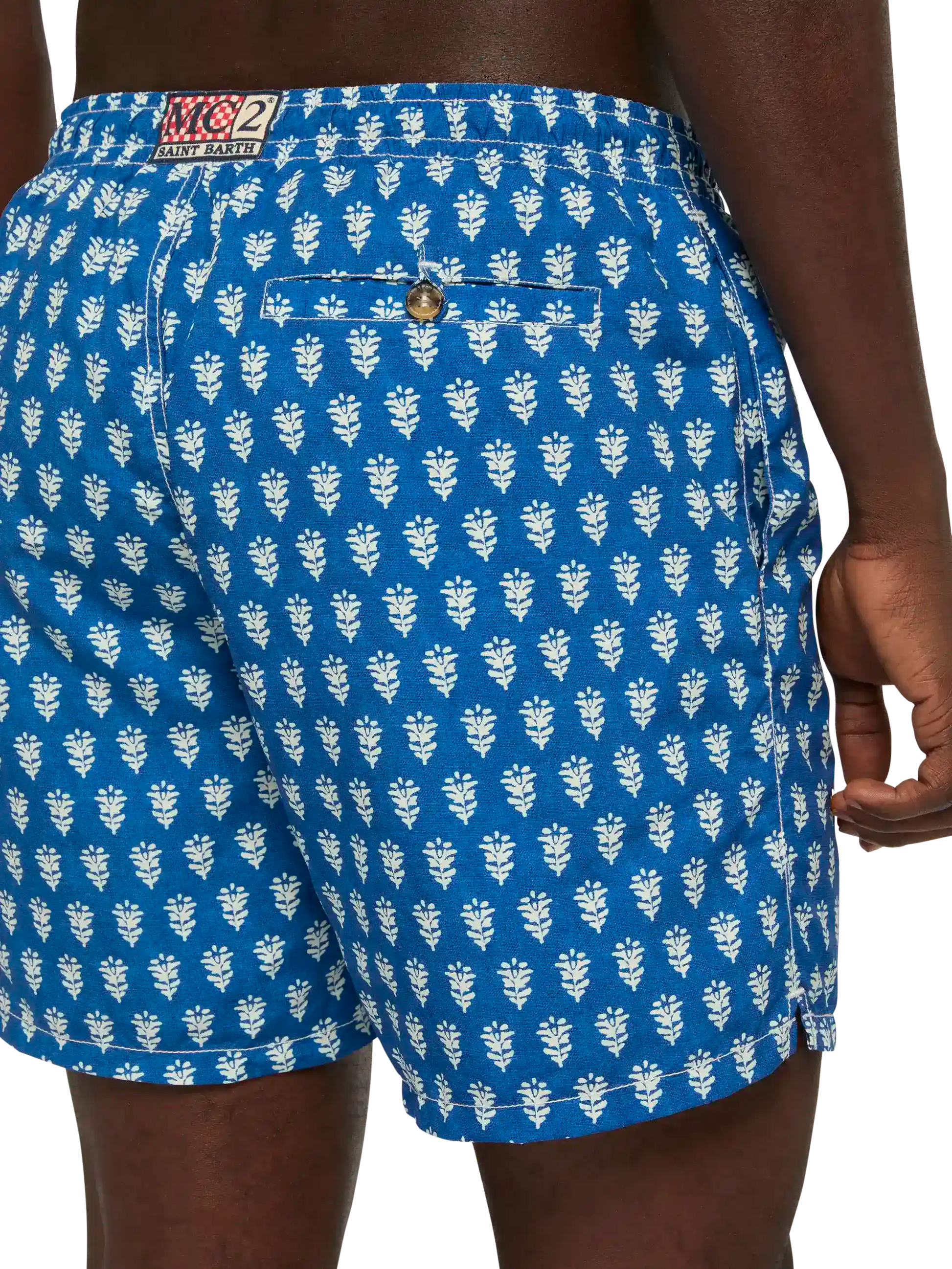 Mid-length swim-shorts Caprese with flower print - MC2 Saint Barth