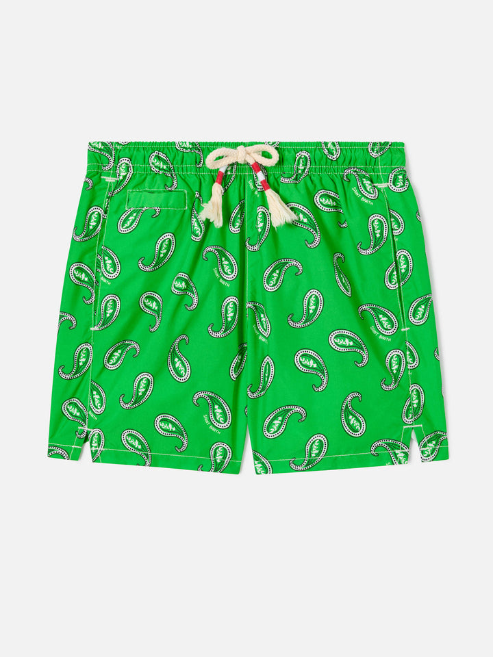Boy swim shorts with paisley print