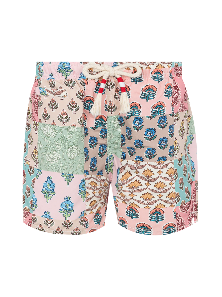 Mid-length swim-shorts Caprese Jr with flower patch print