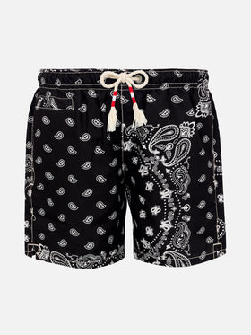 Mid-length swim-shorts Caprese Jr with bandanna print - MC2 Saint Barth