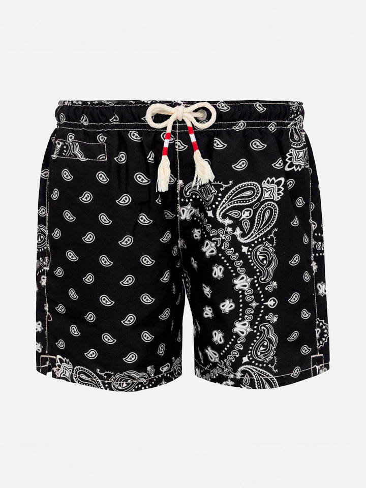Mid-length swim-shorts Caprese Jr with bandanna print - MC2 Saint Barth
