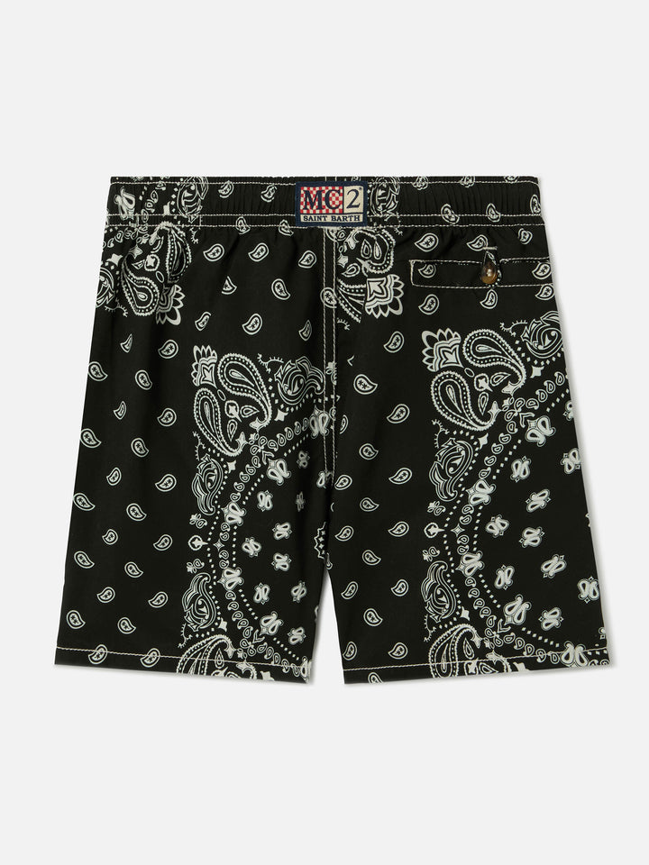 Caprese Jr swim shorts with black bandana print