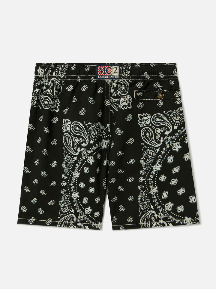 Caprese Jr swim shorts with black bandana print
