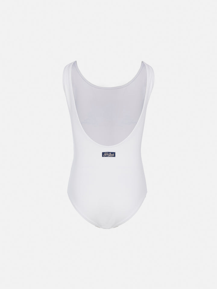 Cara one-piece swimsuit with St. Barth sunset rhinestone design - MC2 Saint Barth