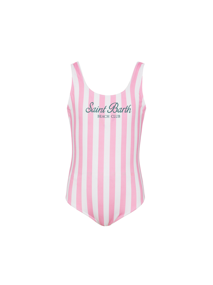 Cara one-piece swimsuit with pink striped print - MC2 Saint Barth
