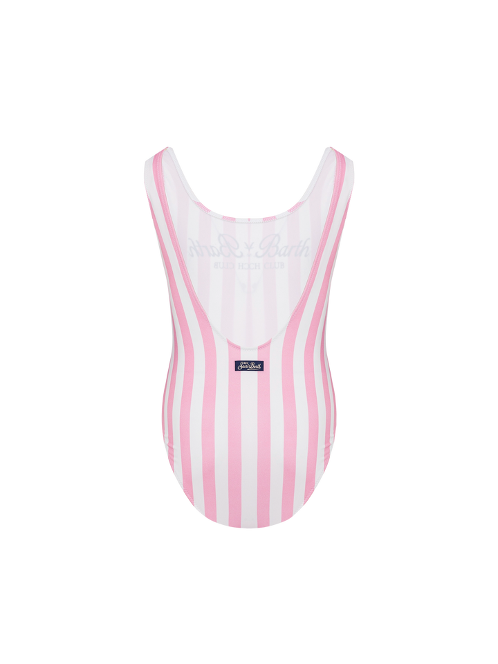 Cara one-piece swimsuit with pink striped print - MC2 Saint Barth