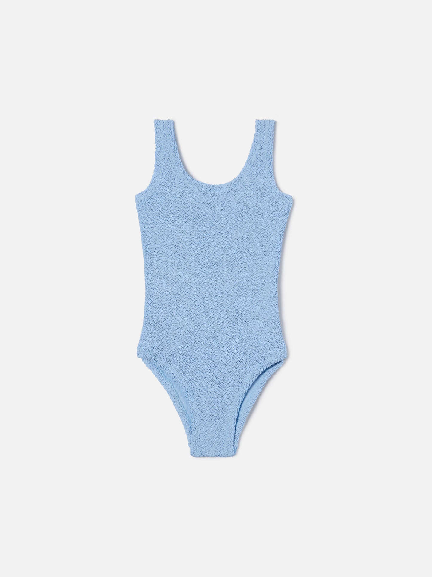 Cara crinkle one-piece swimsuit in solid light blue