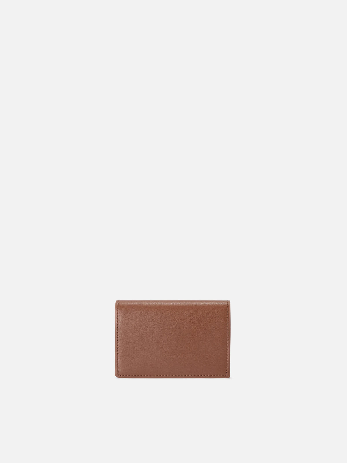 Porte-cartes en cuir marron avec imprimé logo 