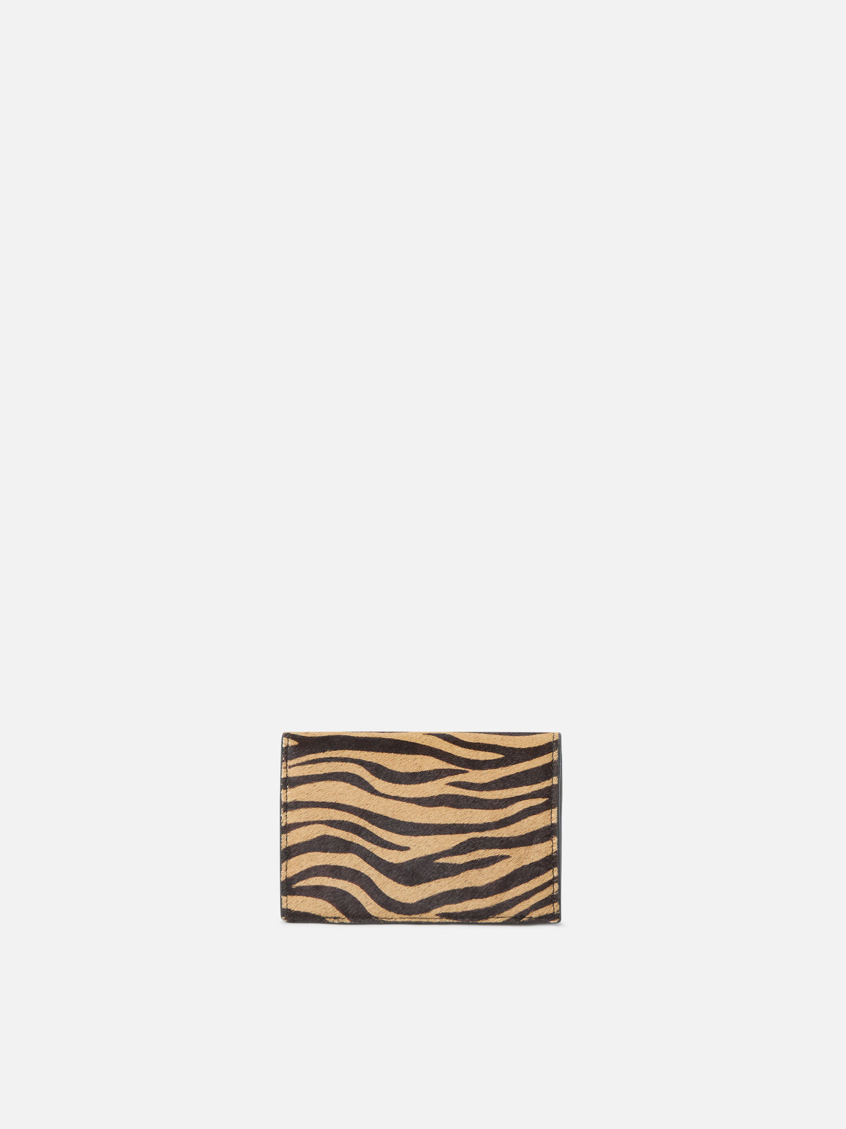 Leather card holder with zebra print