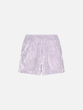 Woman lilac chenille pull up shorts Cate - MC2 Saint Barth