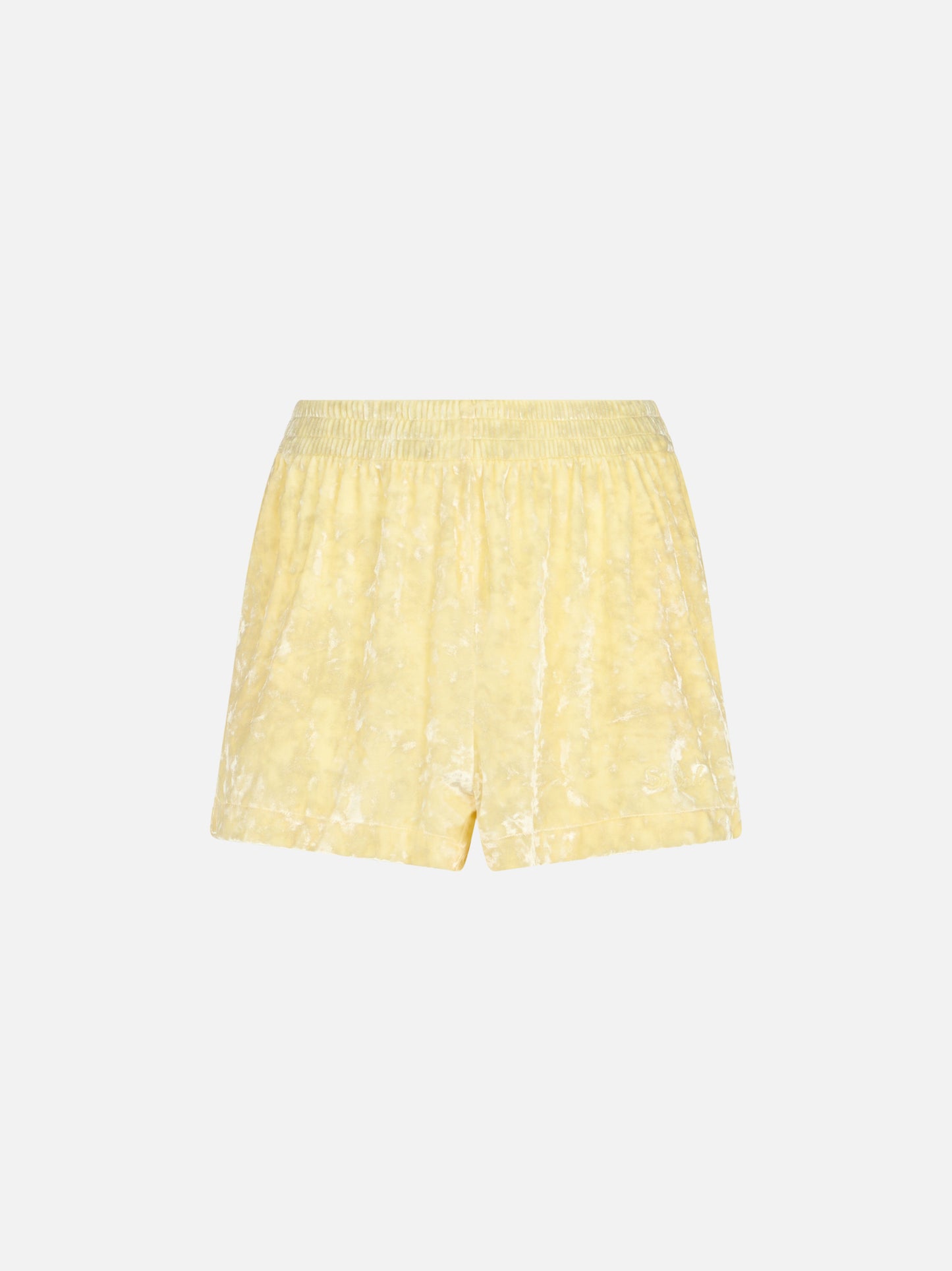 Woman pale yellow chenille pull up shorts Cate - MC2 Saint Barth