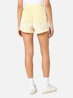 Hellgelbe Cate Pull-up-Shorts aus Chenille 