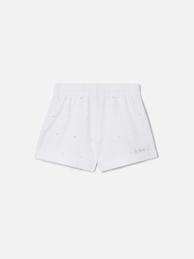 Short en coton léger Cate avec strass 
